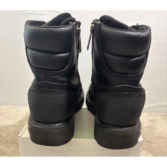 Harley Davidson Womens Boots 9 1/2 Amherst Leather Zipper Metal Logo 97125 Biker - Picture 4 of 16
